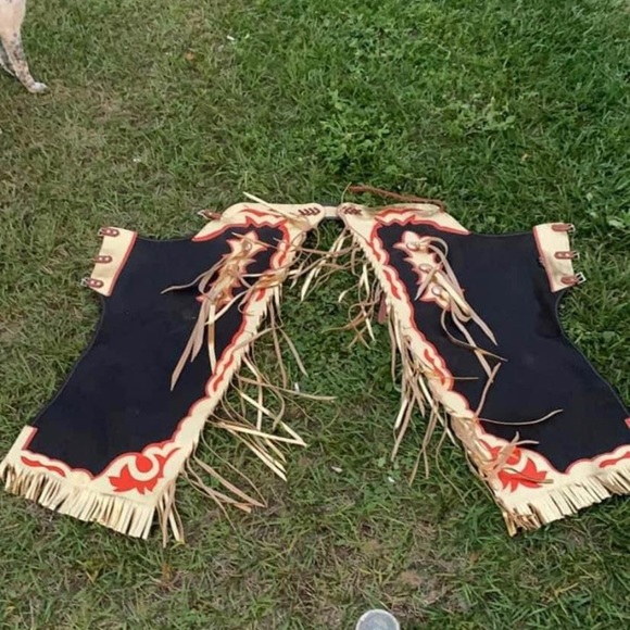 Bull Riding Rodeo Cowboy Chaps - Picture 2 of 3